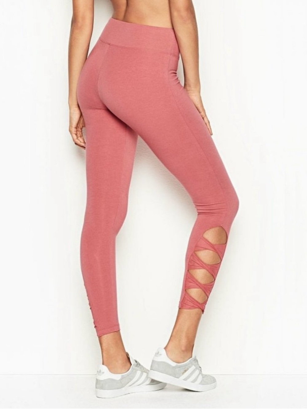 NWT Victoria's Secret VSX Twist Mesh Cut-Out Leggings in Rose